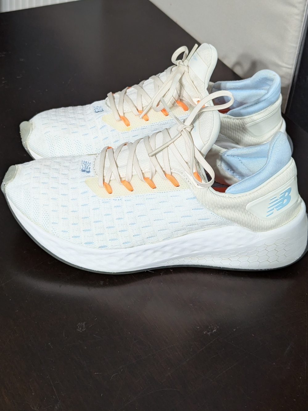 New Balance Women's White & Light Blue Running Shoes